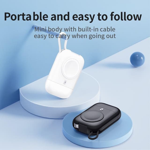 Trådløs oplader Powerbank til Apple Watch Serie 7/6/5/4/3/2/1