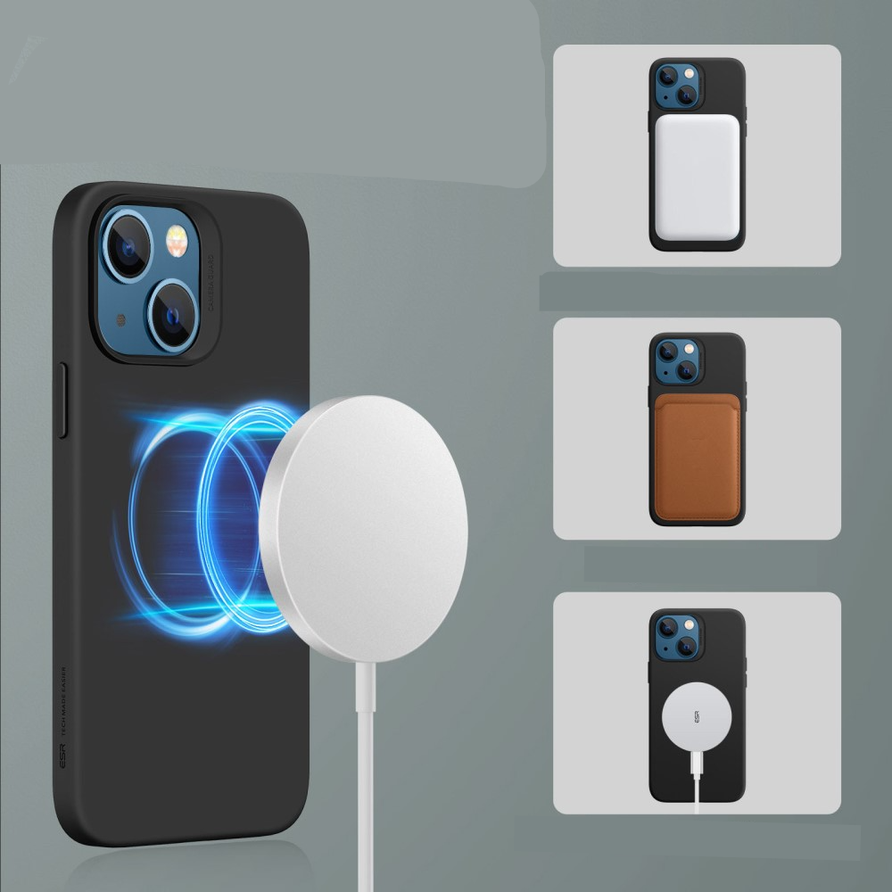 iPhone 13 Cloud Series MagSafe Silikon Case Hülle - Dunkelgrün