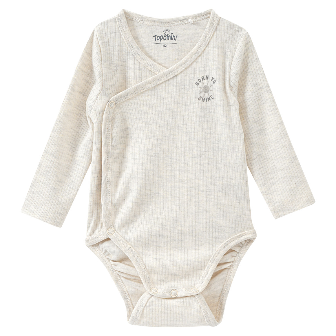Topomini Baby Wickelbody und Leggings mit Fuß im Set hellbeige