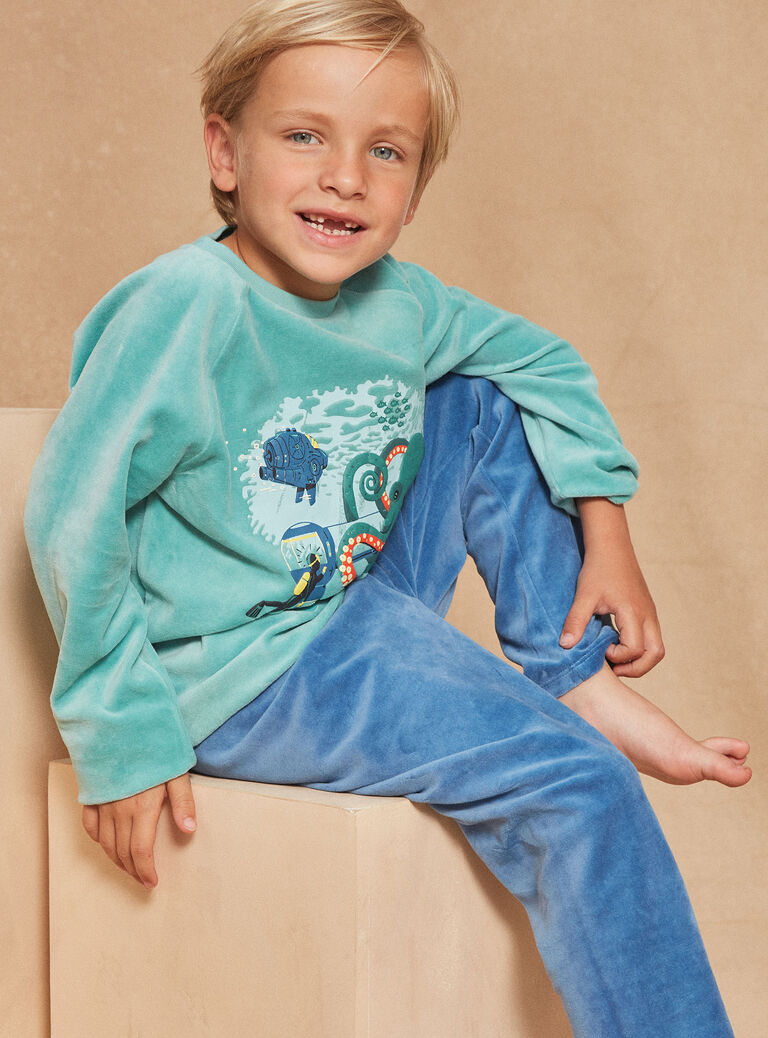 Pyjama bleu en velours