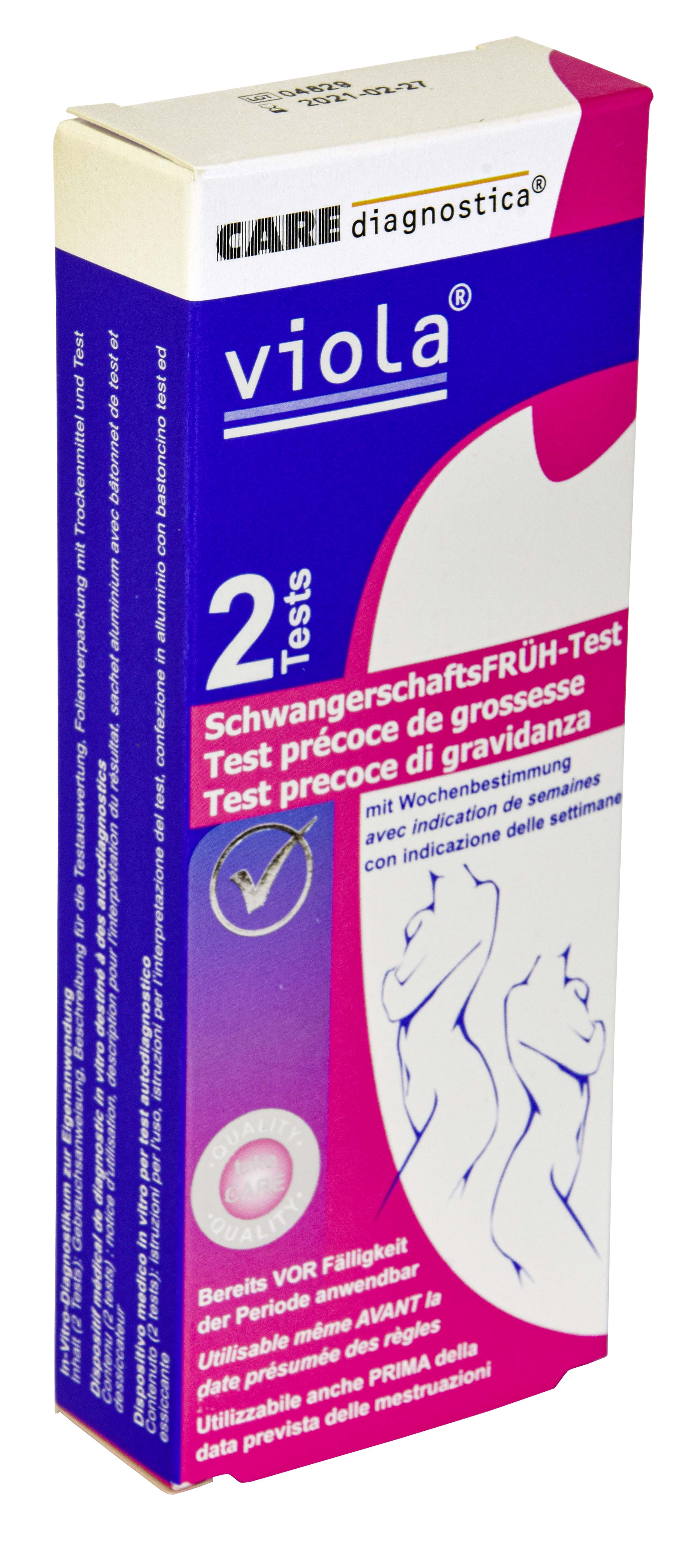 VIOLA Schwangerschaftsfrühtest<br>2 Stück, Duo