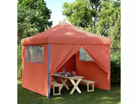 Tente de réception pliable escamotable avec 4 parois latérales