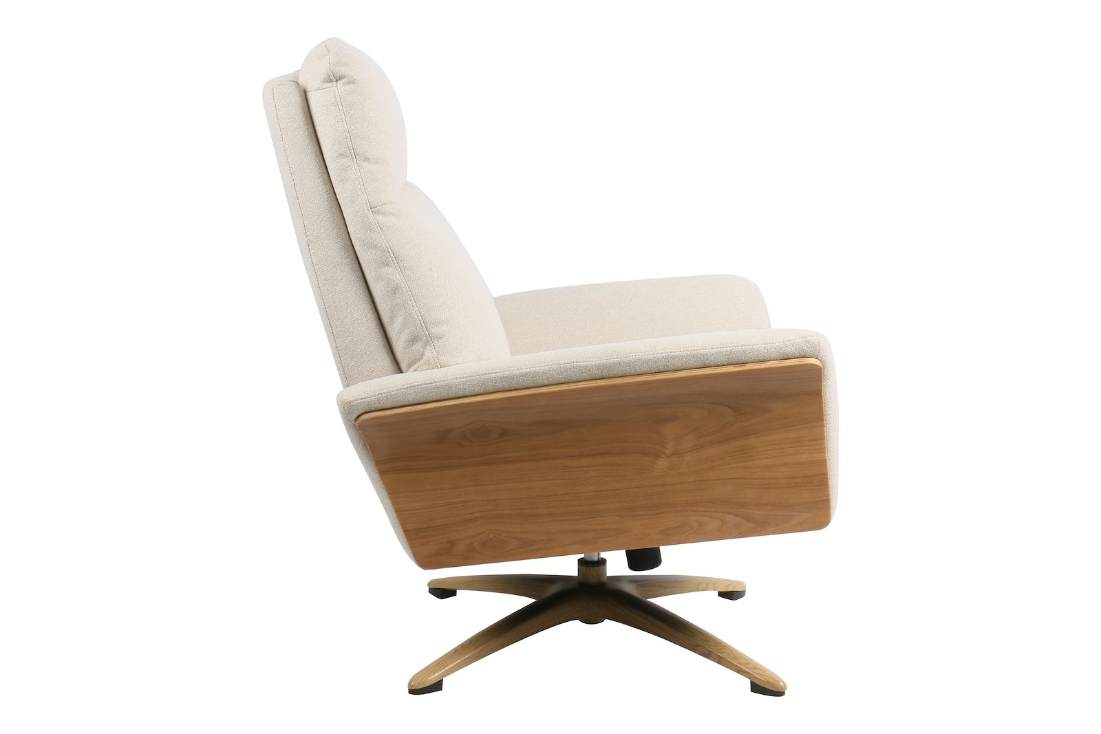 Reno hvilestol med reg.bar rygg trefarget stålunderstell, stoff Arne 22 Beige