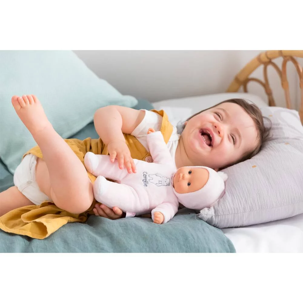 POUPON - PTI' CŒUR OURS ROSE - MON DOUDOU COROLLE -  30 CM