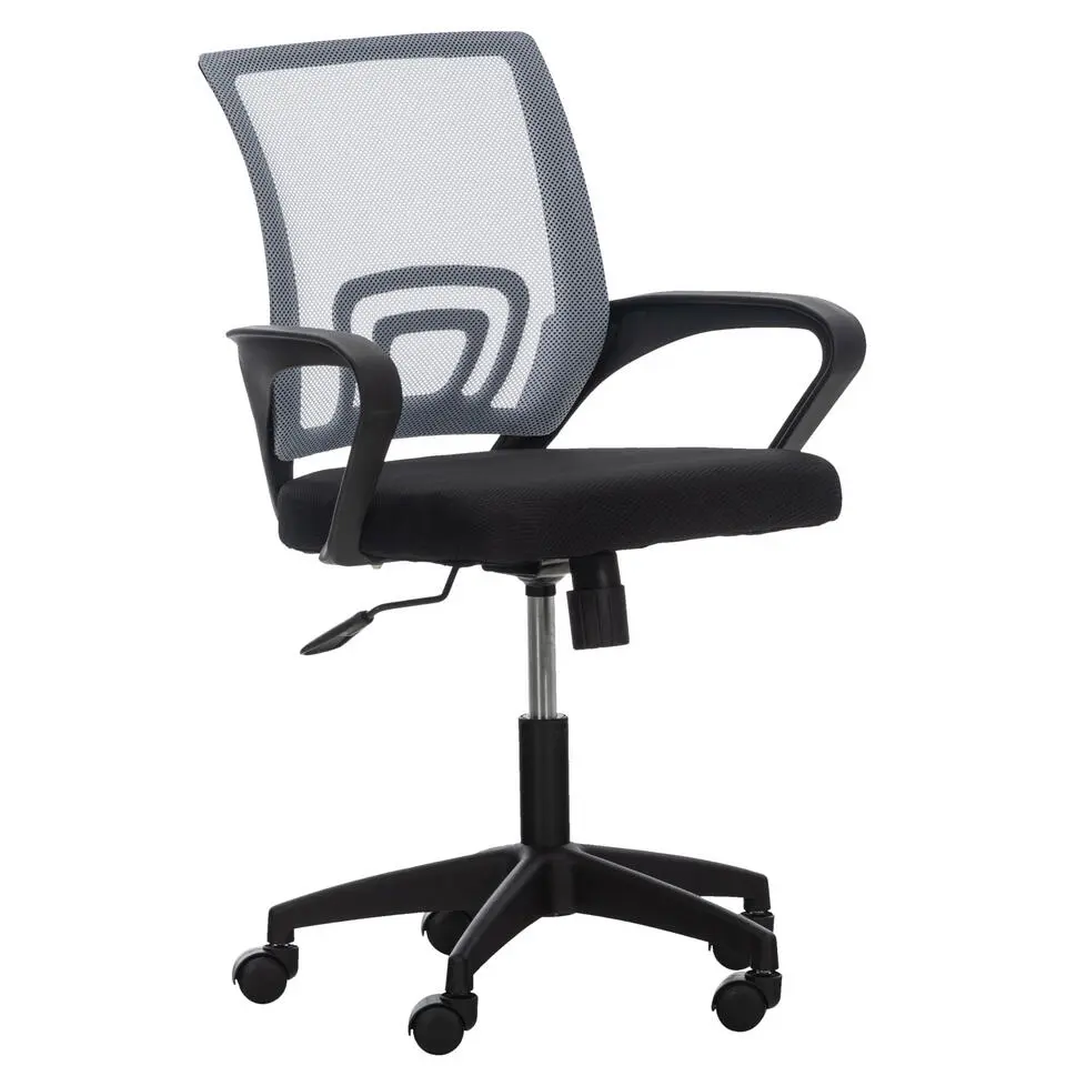 CLP Bureaustoel Auburn zwart Frame - Microfiber - grijs