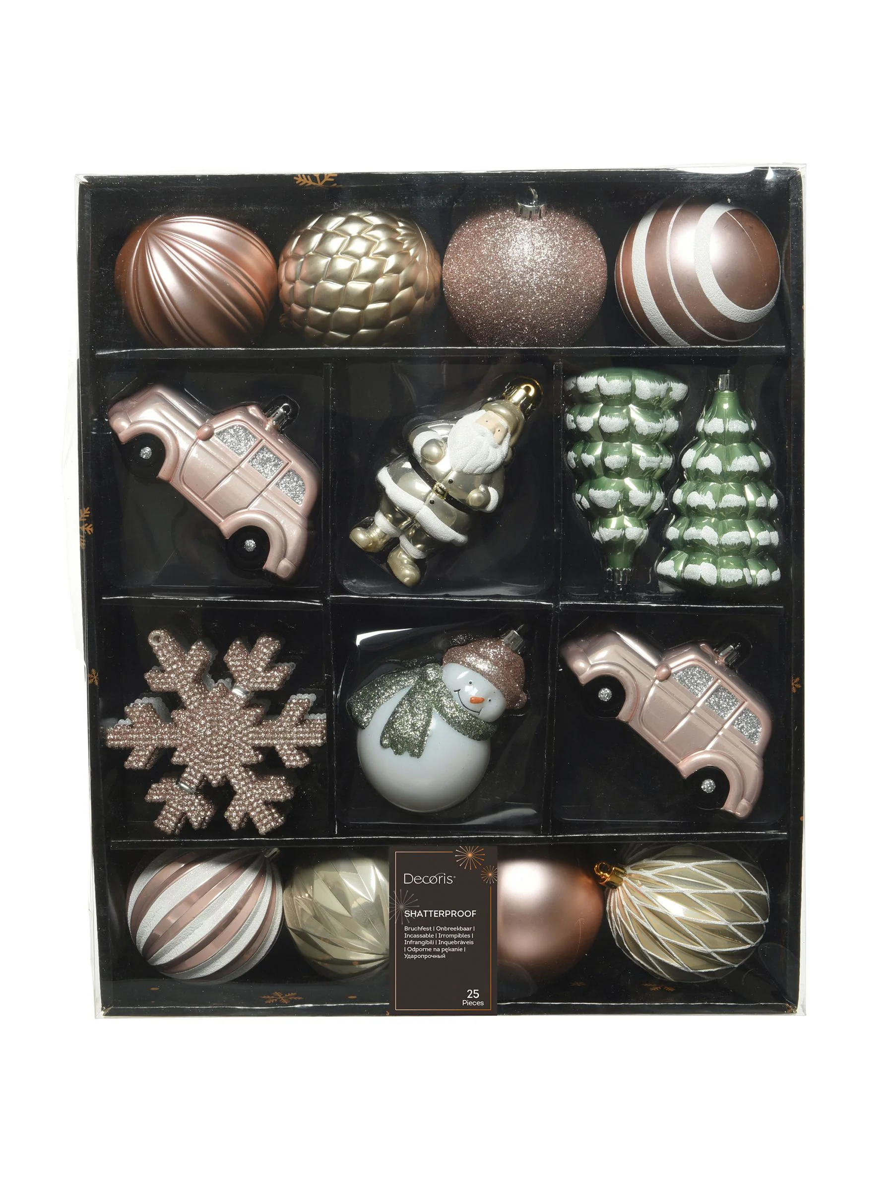 Decoris Decoris 25 Pieces onbreekbare Kerstmis ballen