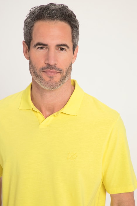 Poloshirt, Halbarm, Flammjersey, Polokragen ohne Knöpfe