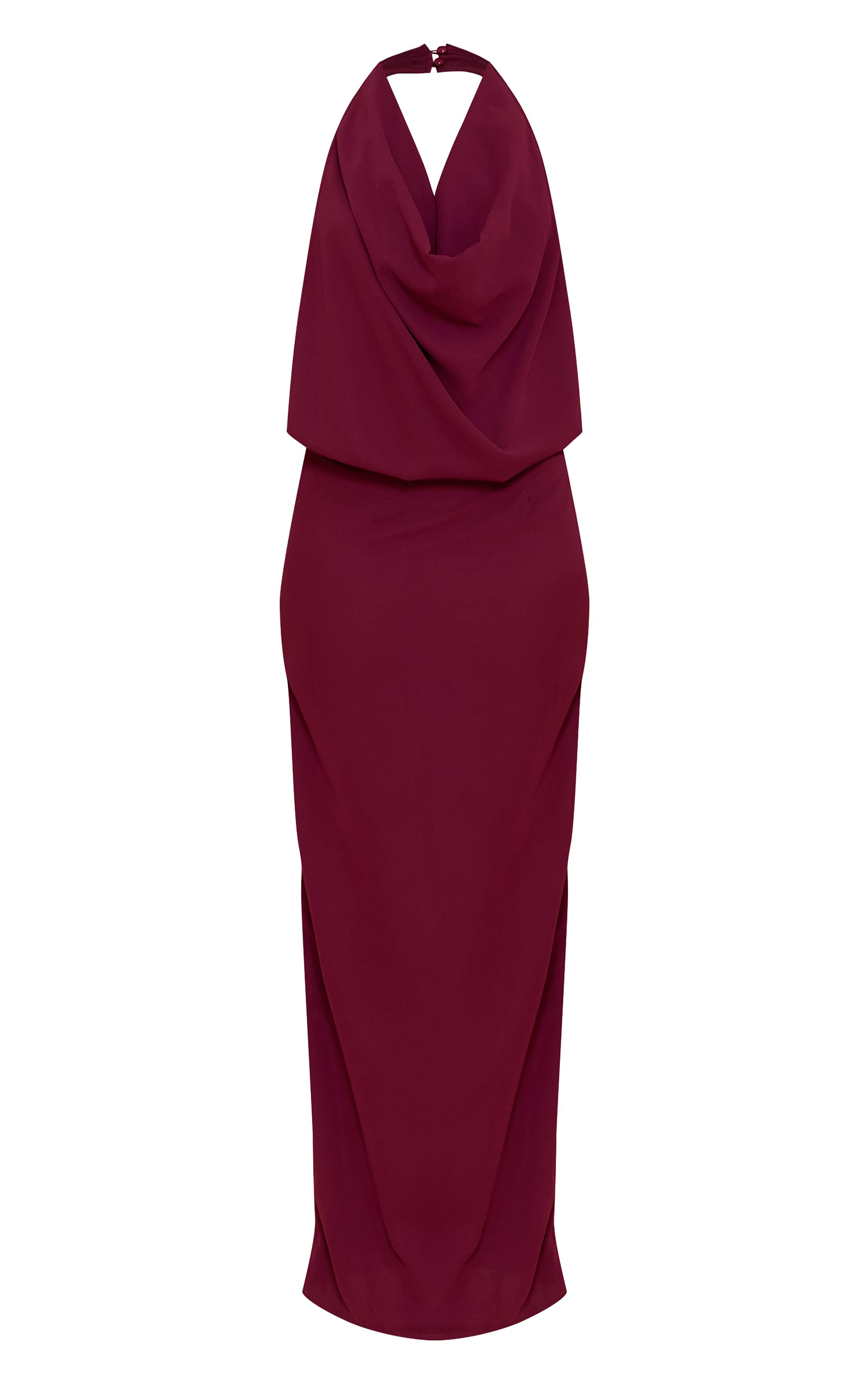 Prune Robe Longue En Mousseline Col Bénitier
