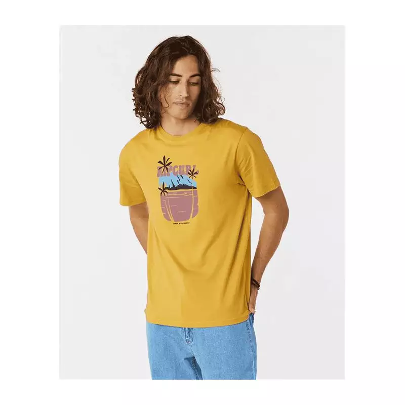 Teeshirt RIPCURL Horizon Front Print Sstee Mustard Gold