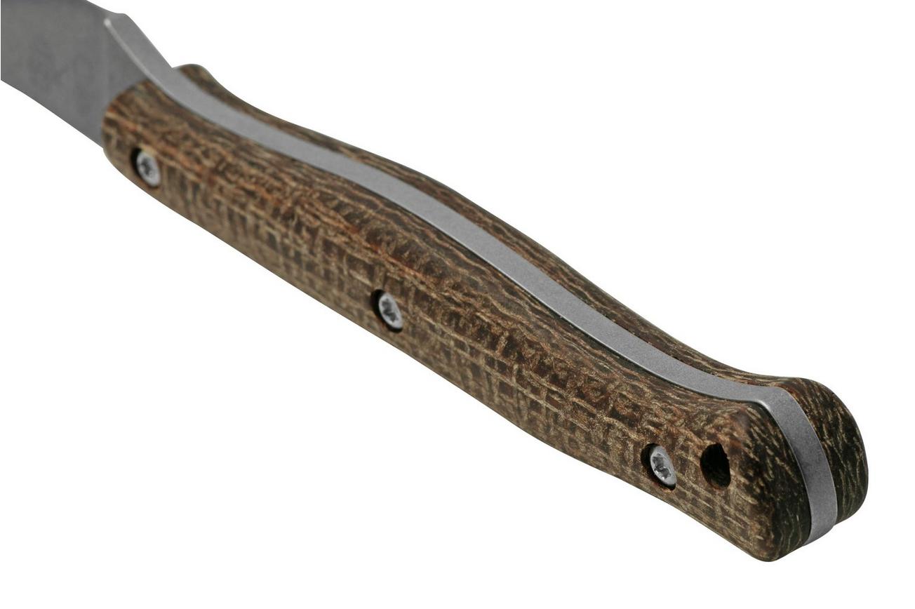White River Exodus 4 Natural Burlap Micarta, Kydex schede, bushcraftmes, Jacob Peterson design