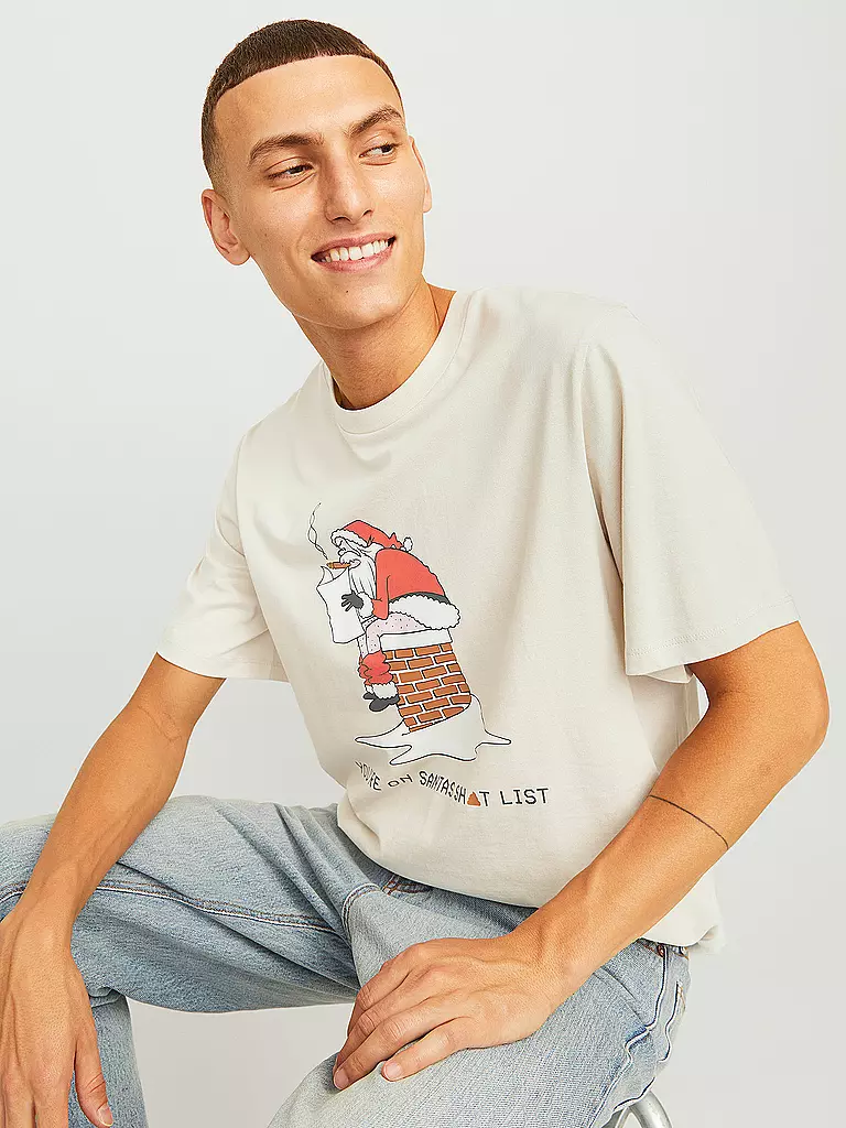 JACK & JONES T-Shirt JJXMAS weiss