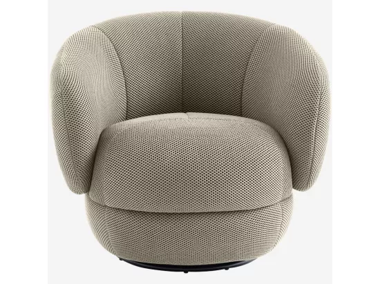 HABITAT - Fauteuil pivotant en tissu 3D - Sable - Somio