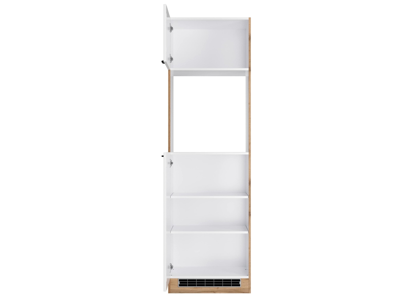 Backofen-Umbauschrank MERAN - weiß - Wotaneiche - 60 cm