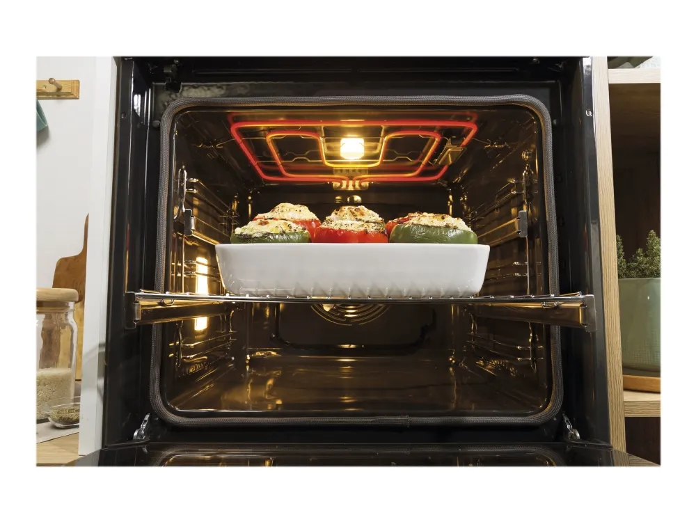 Gorenje Essential BPS6737E14BG - Ovn - med dampfunktion - til indbygning - niche - bredde: 56 cm - dybde: 55 cm - højde: 59 cm - med selv-rengøring - Klasse A  - sort