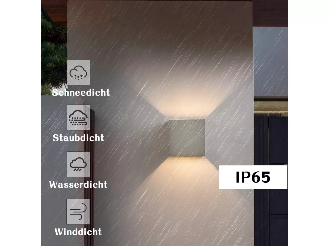 NETTLIFE Set de 4 Lampes Murales LED Ext, Blanc Chaud IP65, Anthracite, pour Maison, Cage d’Escalier