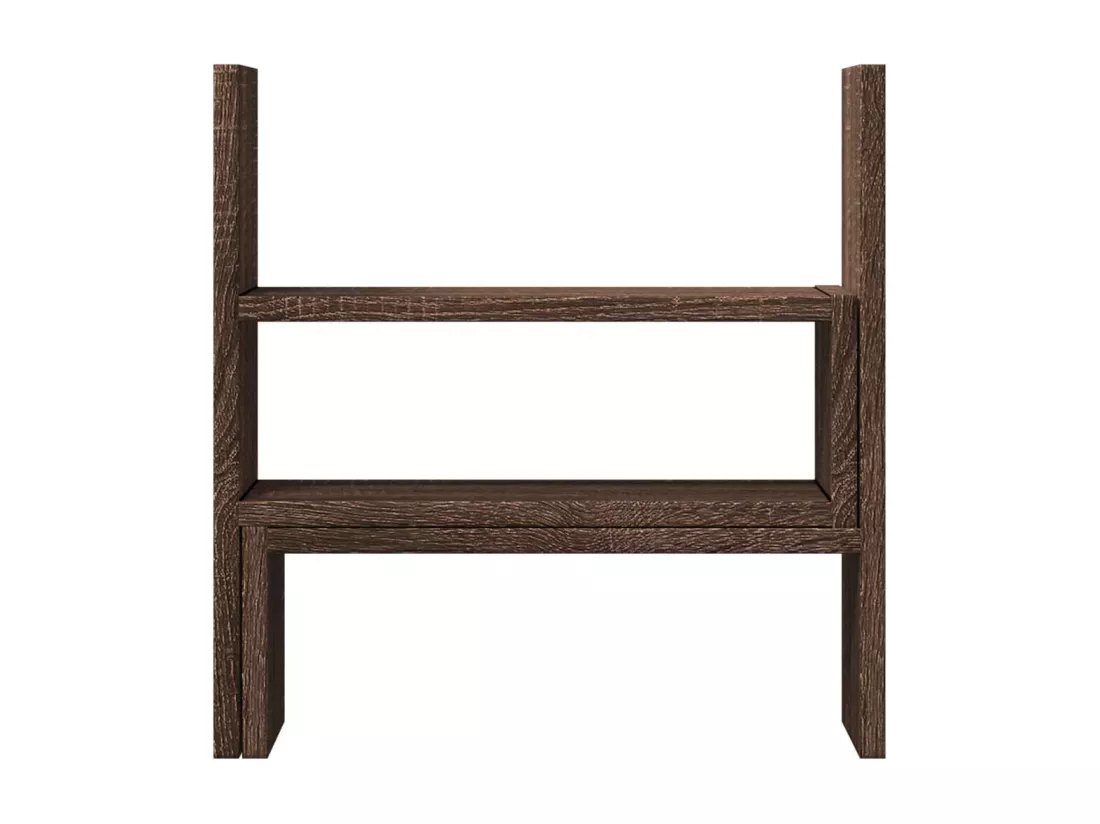 Organisateur de bureau réglable chêne marron bois d'ingénierie
