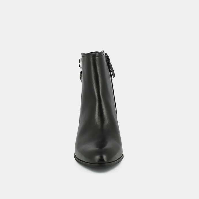Bottines à boucles  en cuir noir