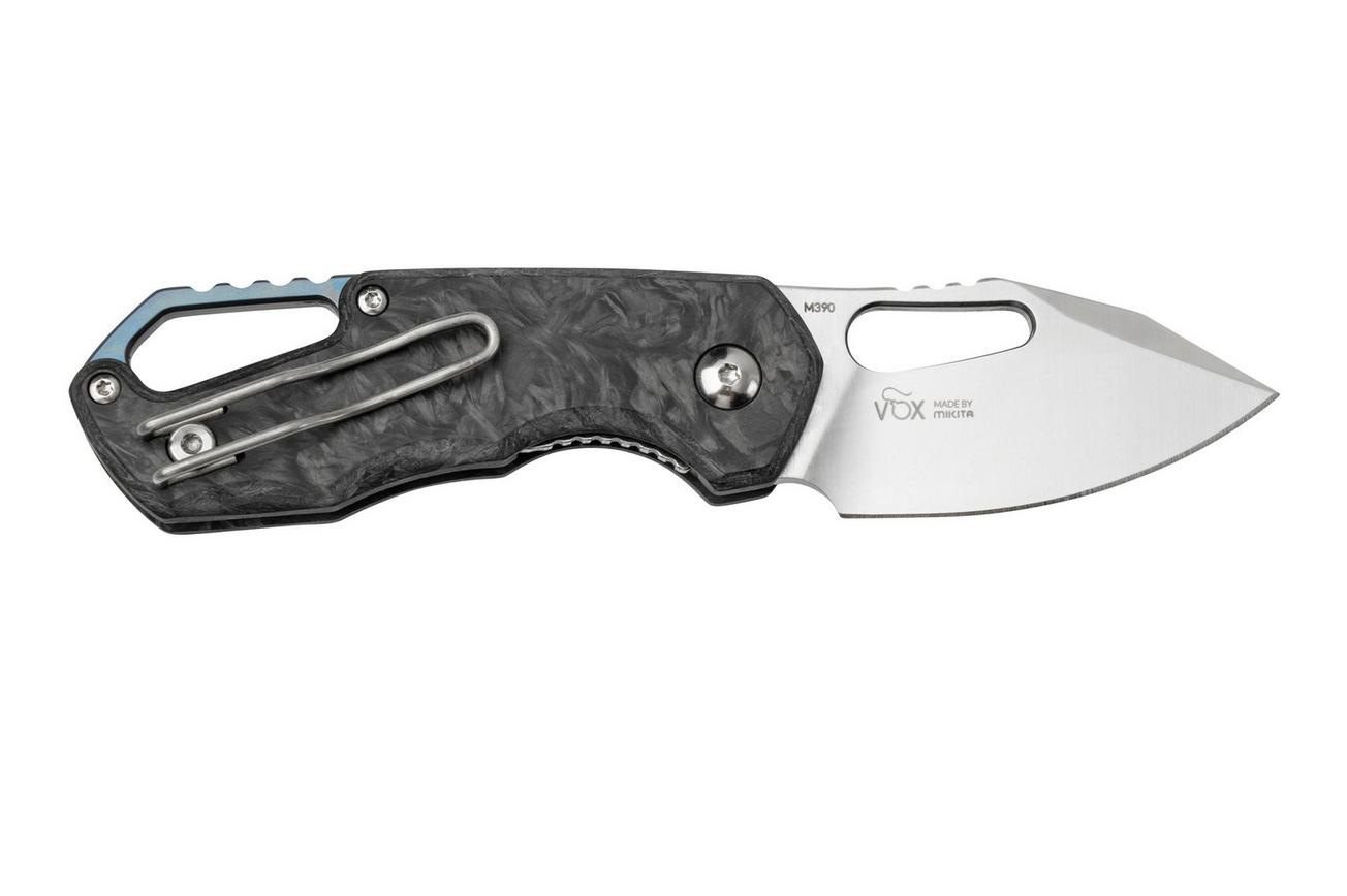MKM Isonzo FX03M-3CM Clip Point Marble Carbon Fiber zakmes, Jesper Voxnaes design