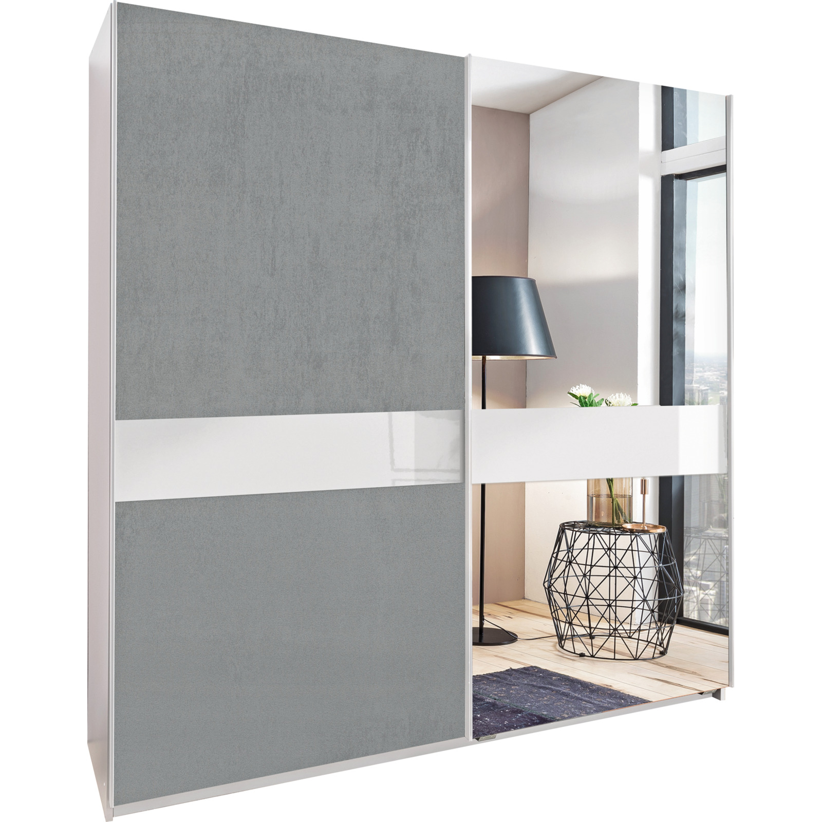 Schrank Weimar NB weiss/Beton
