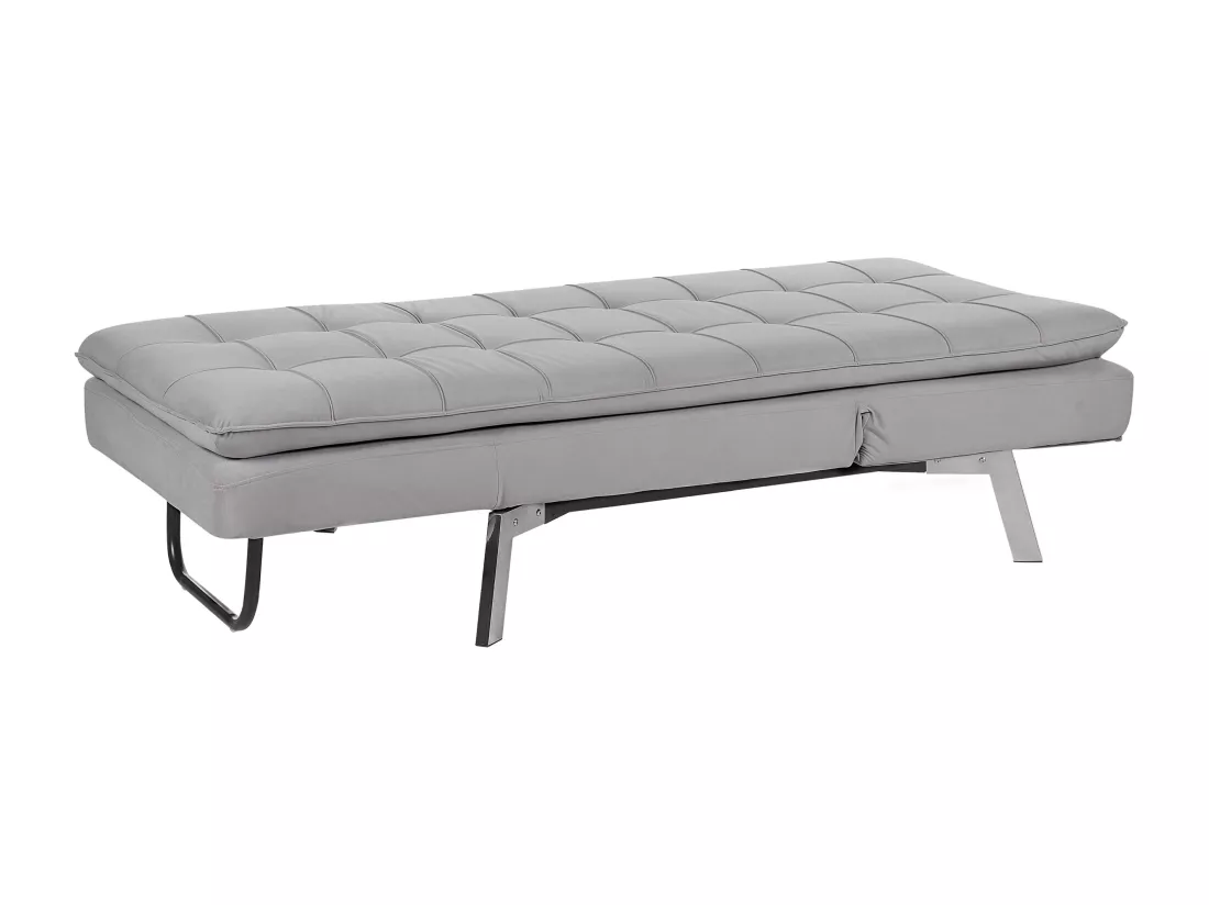 Chaise longue réglable gris clair LOIRET