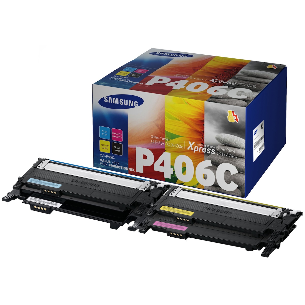 Samsung toner CLT-P406C/ELS Cyan Magenta Gul Sort
