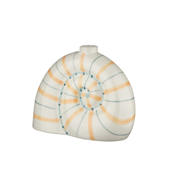 Kandelaar schelp oranje/blauw