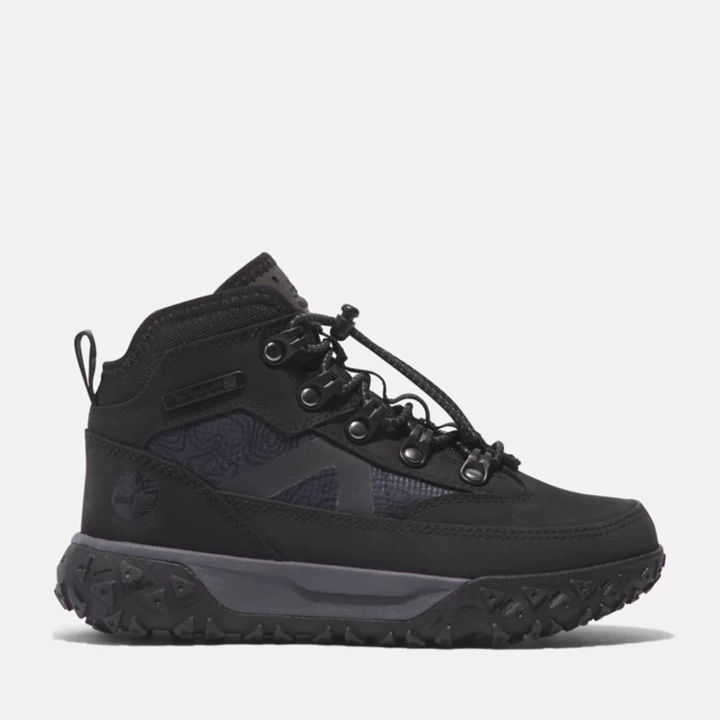 Tênis GreenStride Motion 6 com TimberDry para crianças na cor preta.
