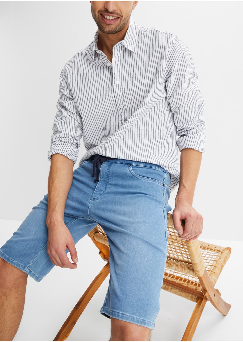Bermuda en jogg-jean confort pour le ventre, Regular Fit