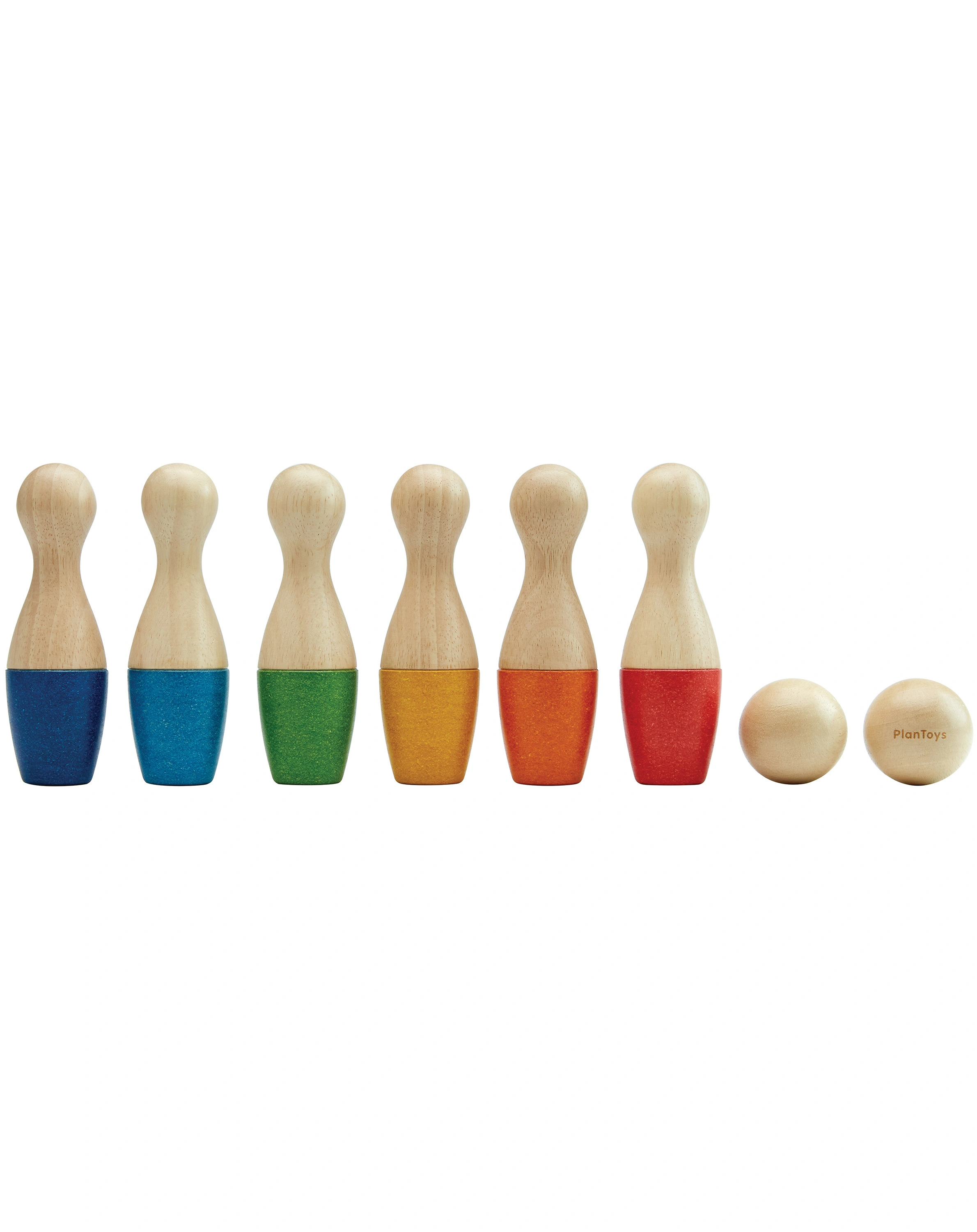 Holz-Bowlingset REGENBOGEN 8-teilig