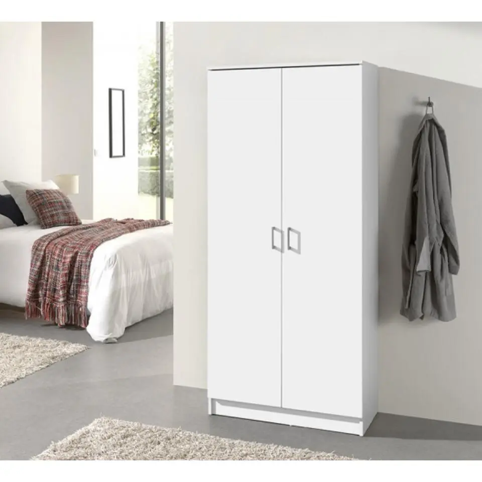 Interiax Kledingkast 'Amelie' - Wit - 2 Deurs - 180x80x40 cm