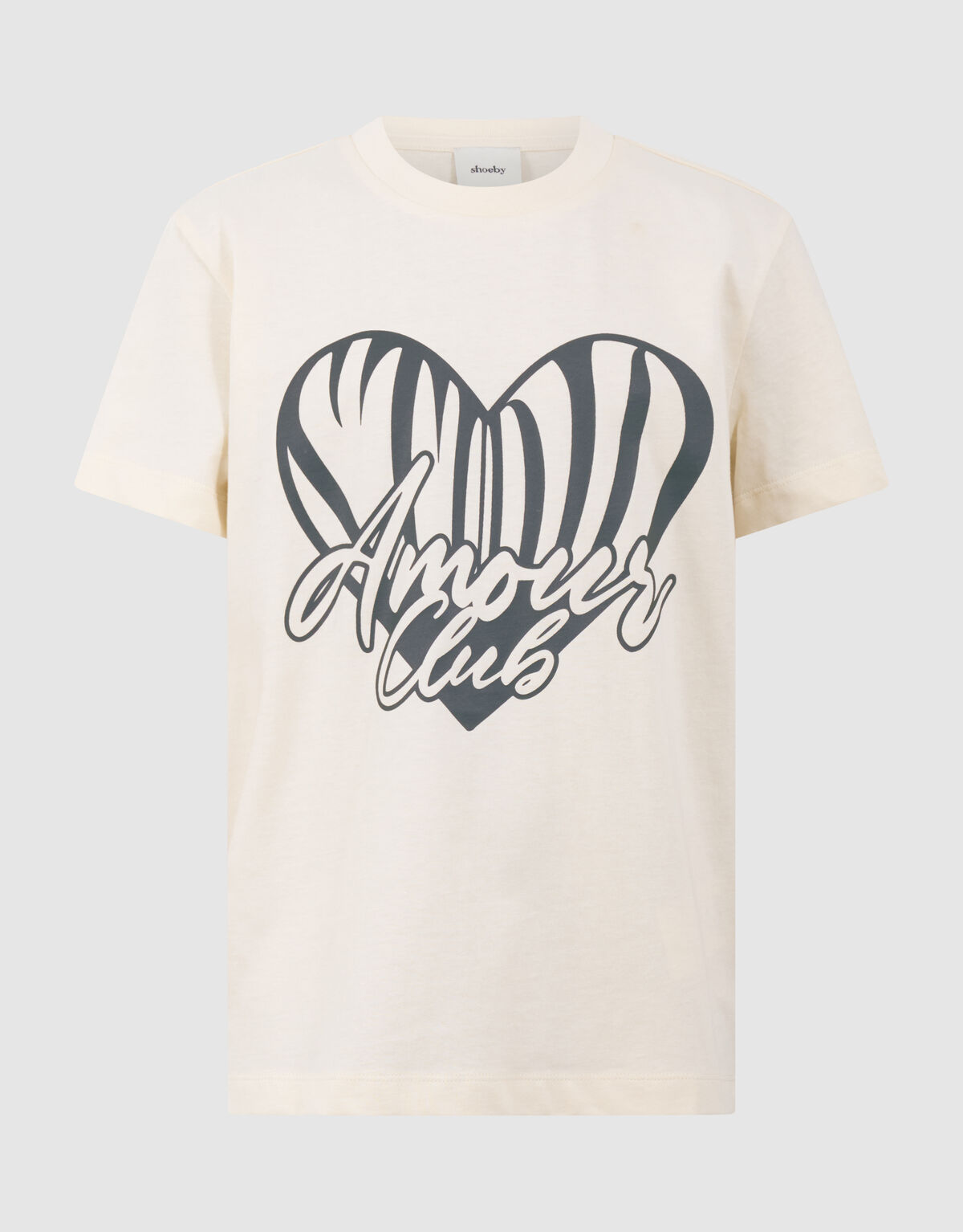 Heart Club Artwork T-shirt Gebroken Wit
