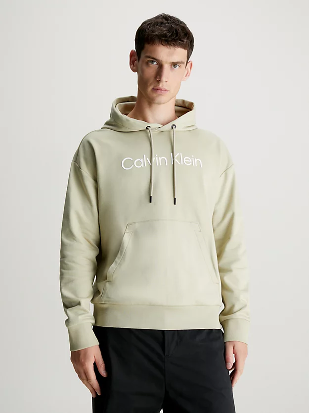 Moletom com capuz em algodão felpudo com logotipo
