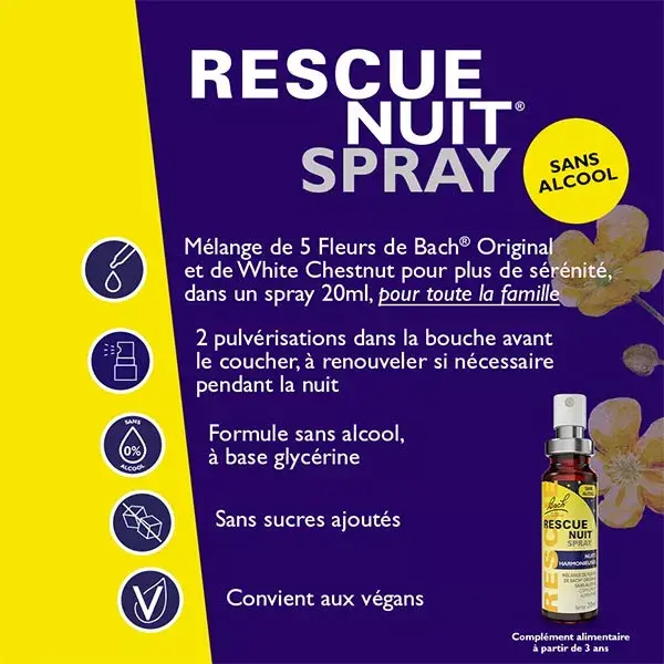 Rescue Nuit Spray sans alcool - 20 ml
