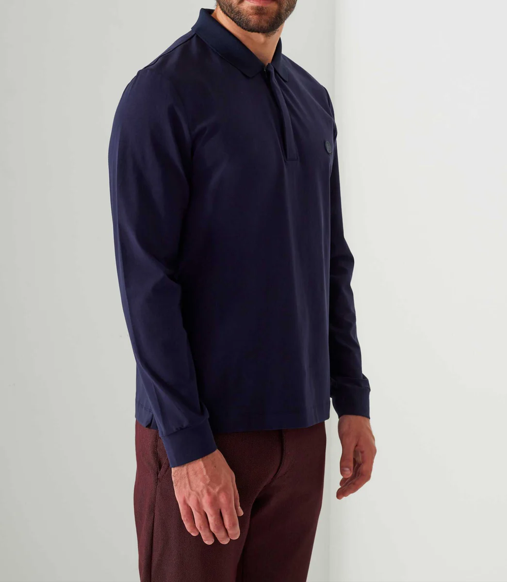 Polo manches longues marine 