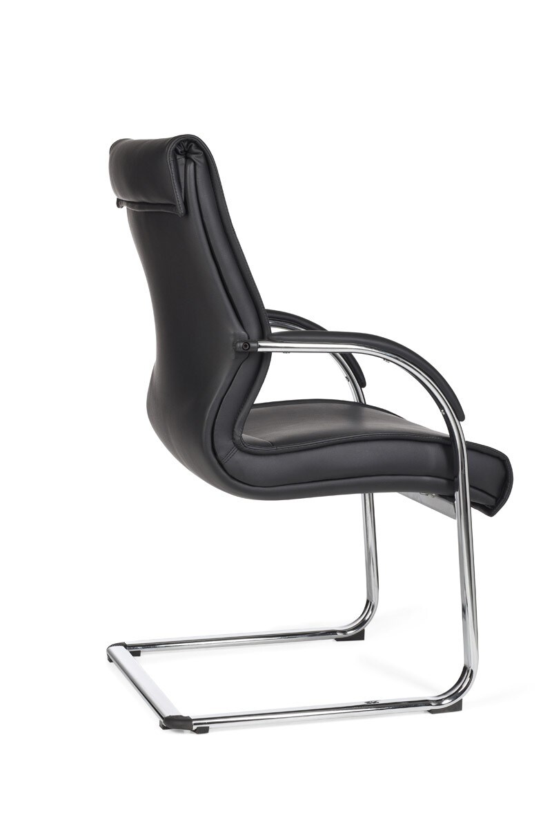 KADIMA DESIGN Freischwinger SANGRO Kunstleder, Chromgestell, Lendenstütze, bis 120 kg, in Caramel/Weiß/Schwarz