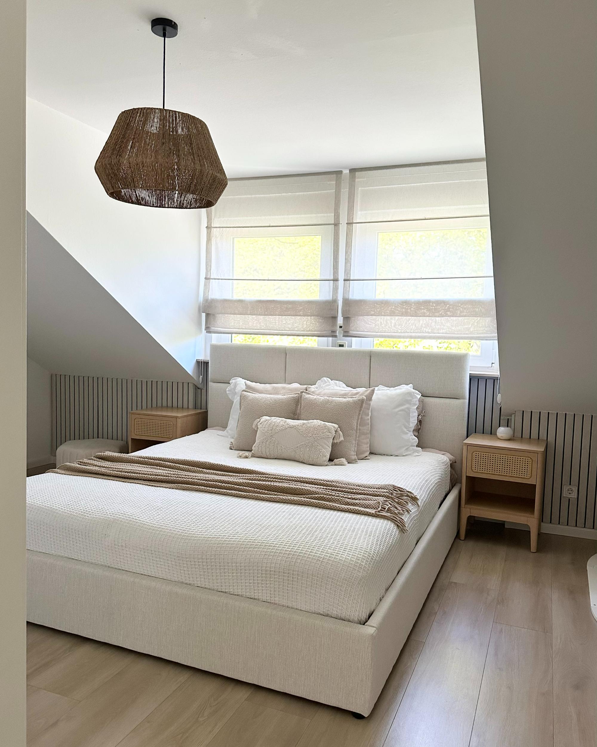 Bed met opbergruimte Stof LAGORD 180 x 200 cm Gebroken wit