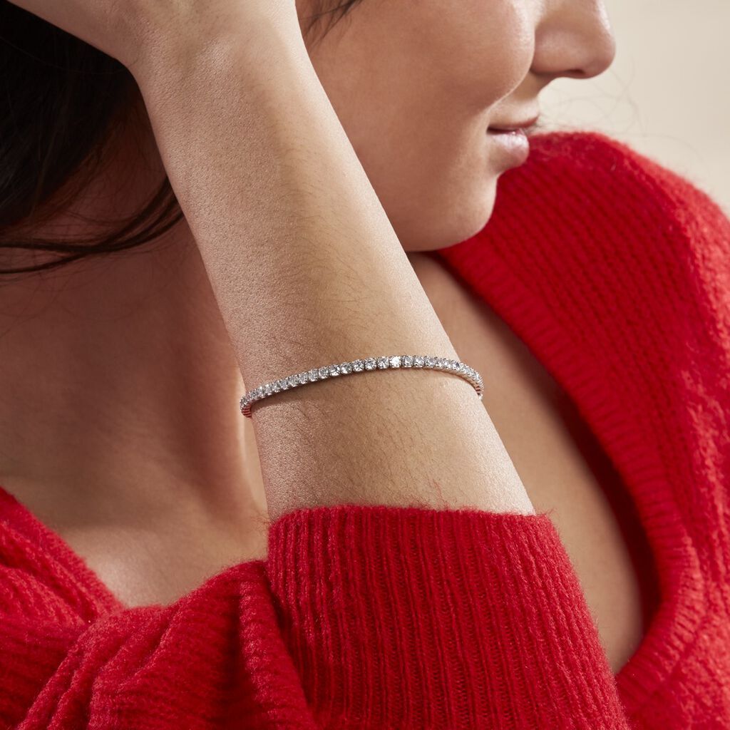 Bracelet Lou-anne Argent Blanc Oxyde De Zirconium Blanc