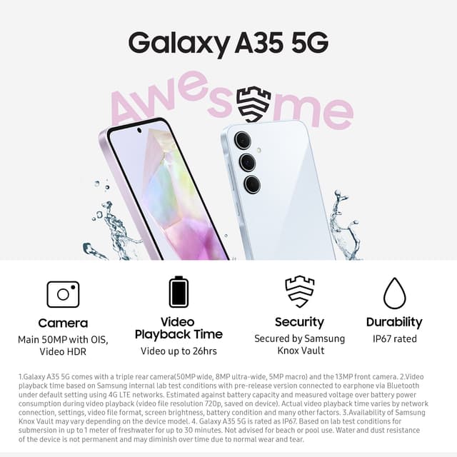 Samsung Galaxy A35 5G smartphone 6/128GB (lyseblå)