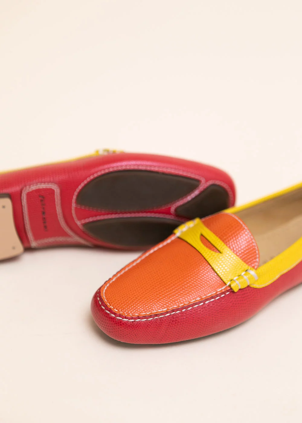MOCASSIN LIZARD TRICOLOR RED