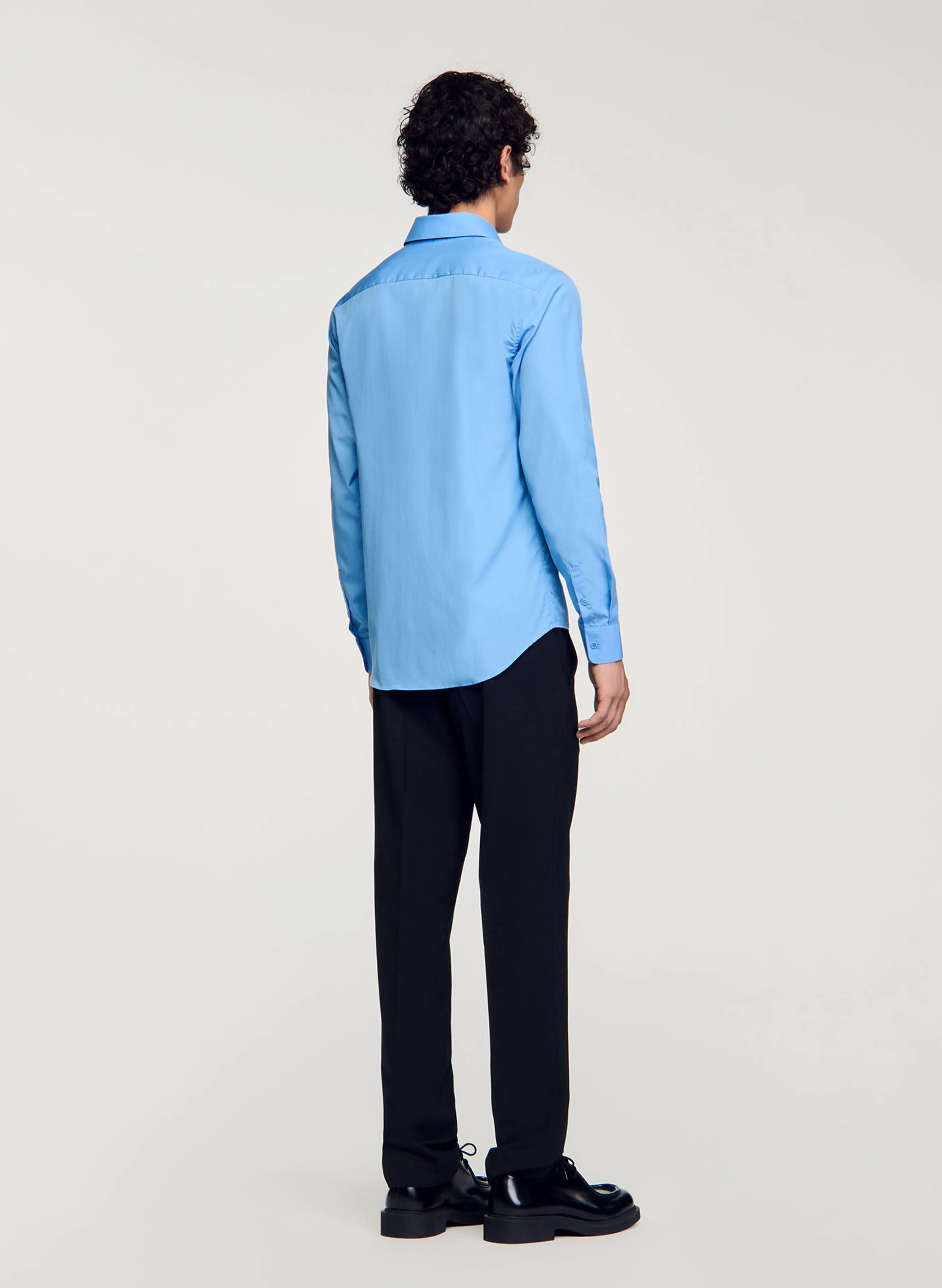 Chemise à manches longues en coton| Bleu