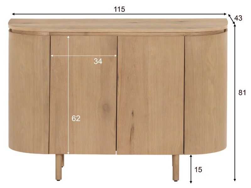 Dressoir Tobago B115 x D43 x H81 cm