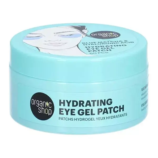 Máscaras de hidrogel hidratantes para os olhos com chá matcha e ácido hialurônico da Organic Shop (60 unidades)