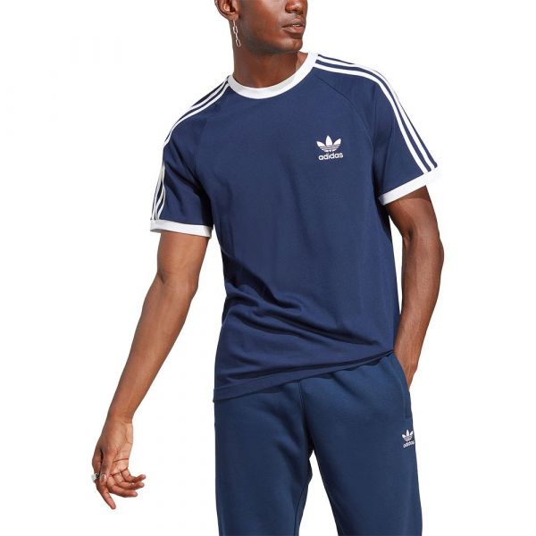 Adidas Originals Adicolor Classics 3 Stripes Short Sleeve T-shirt Azul S / Regular Homem
