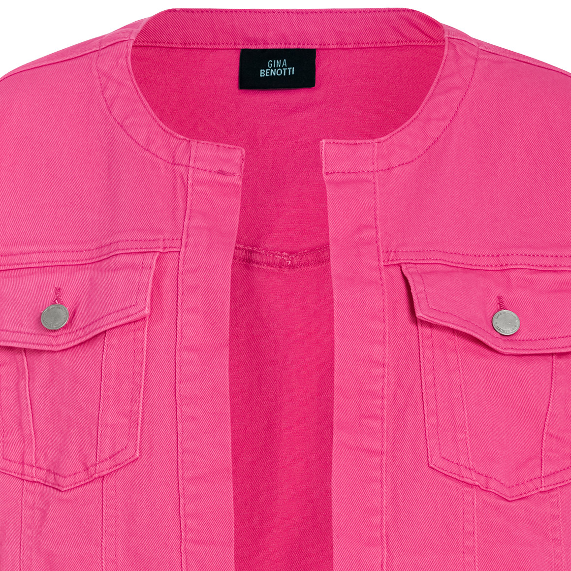 Gina Benotti Damen Jeansjacke ohne Verschluss pink