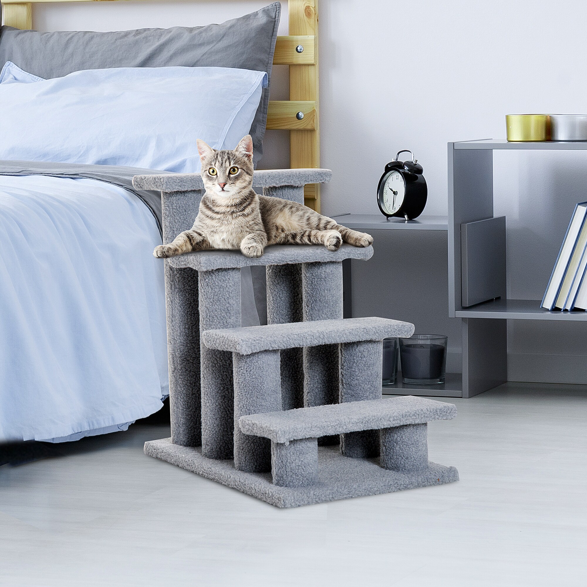 PawHut Katzentreppe mit 4 Stufen 63,5 x 43 x 60 cm