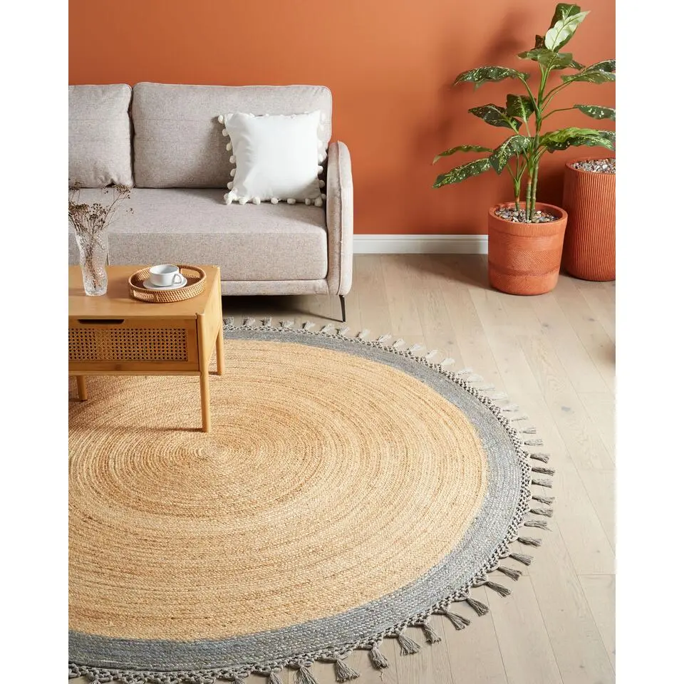 MARTS - Vloerkleed - Beige/Grijs - 200 cm - Jute