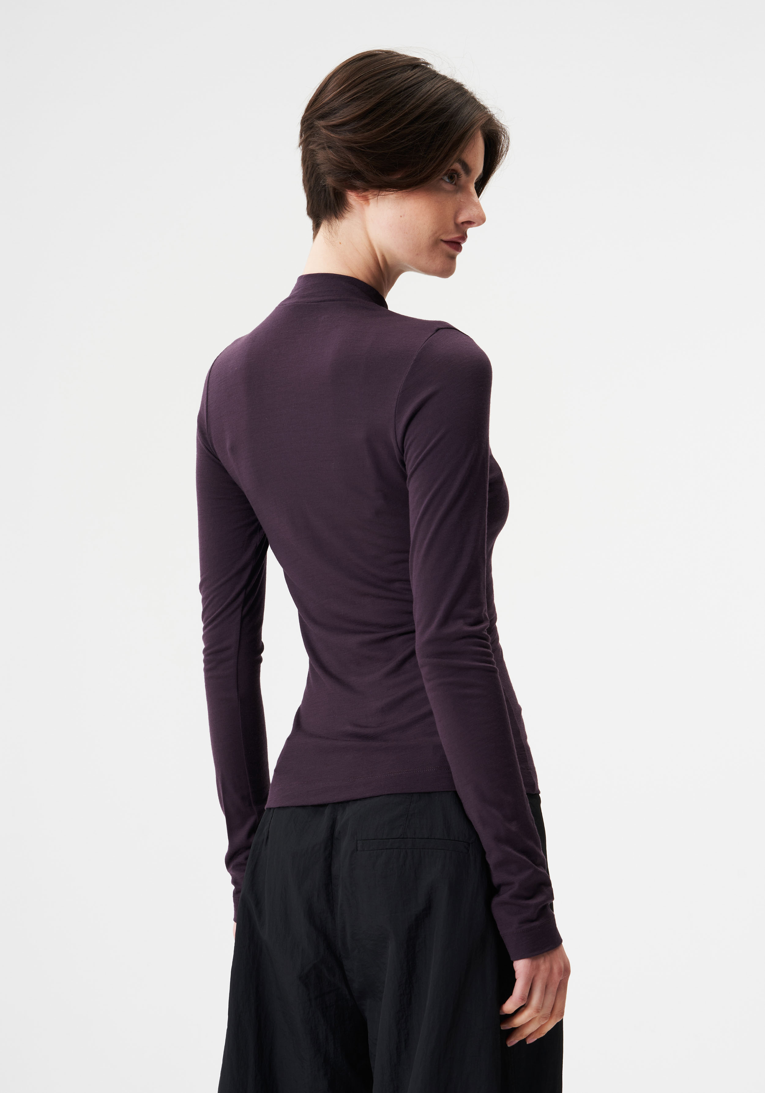 Pinqponq Longsleeve Mockneck Merino Women Sheep Plum