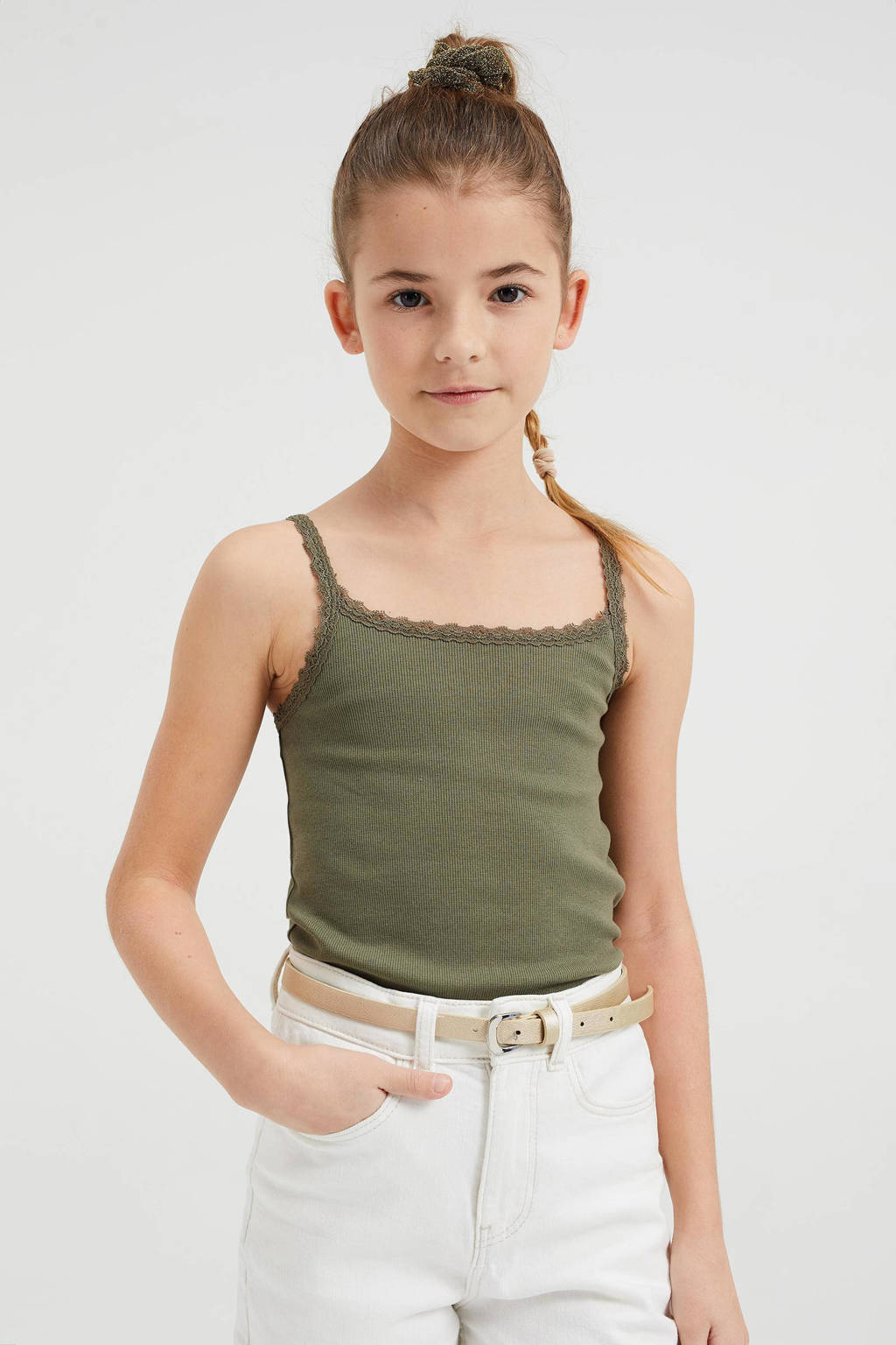 WE Fashion singlet army groen