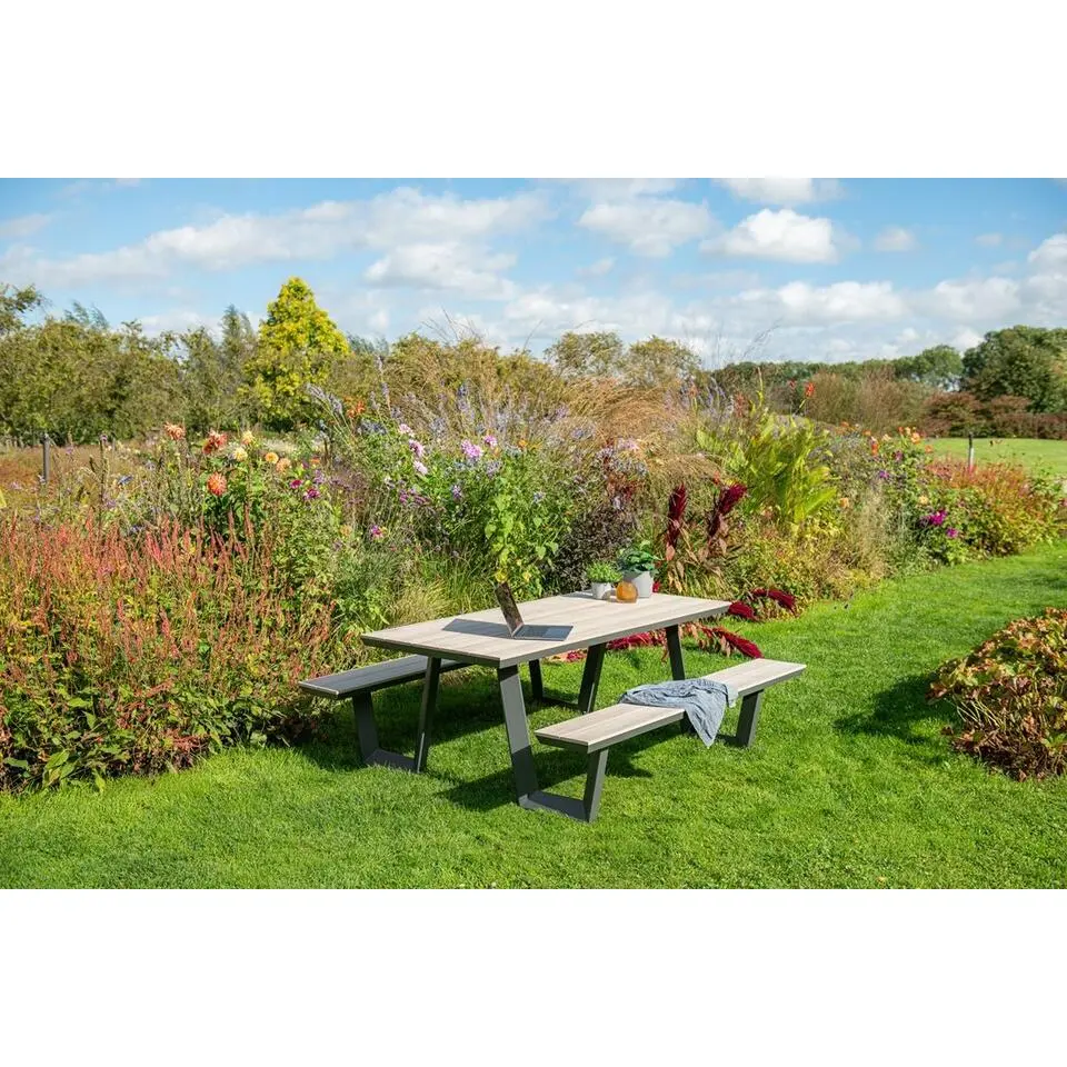 Garden Impressions Sarria picknick set 200 x 90 - donker grijs