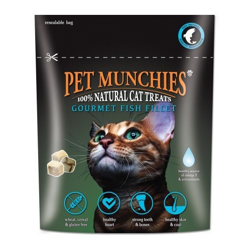 Petiscos gourmet de filé de peixe para gatos